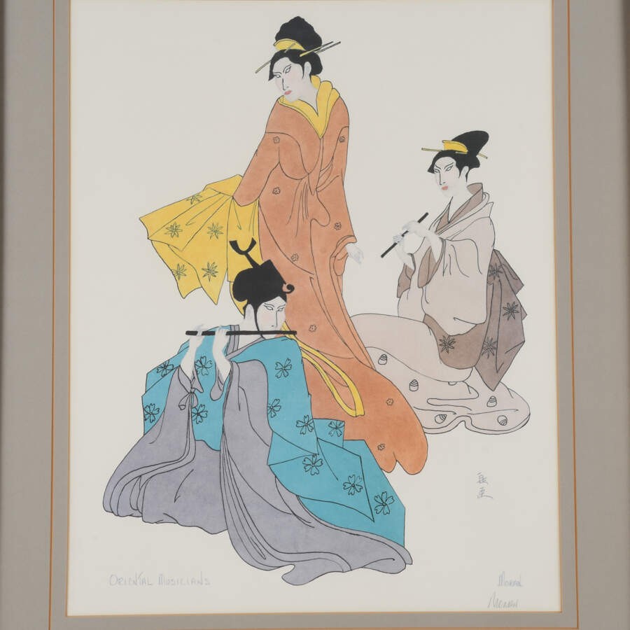 Framed Moran “Oriental Musicians” Pencil Signed Lithograph