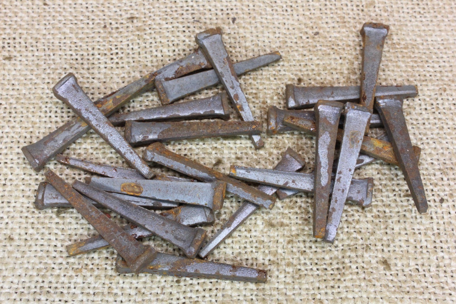 25 Old Square Nails Rustic Vintage 1 1/2” Steel Cut Standard Heavy Duty