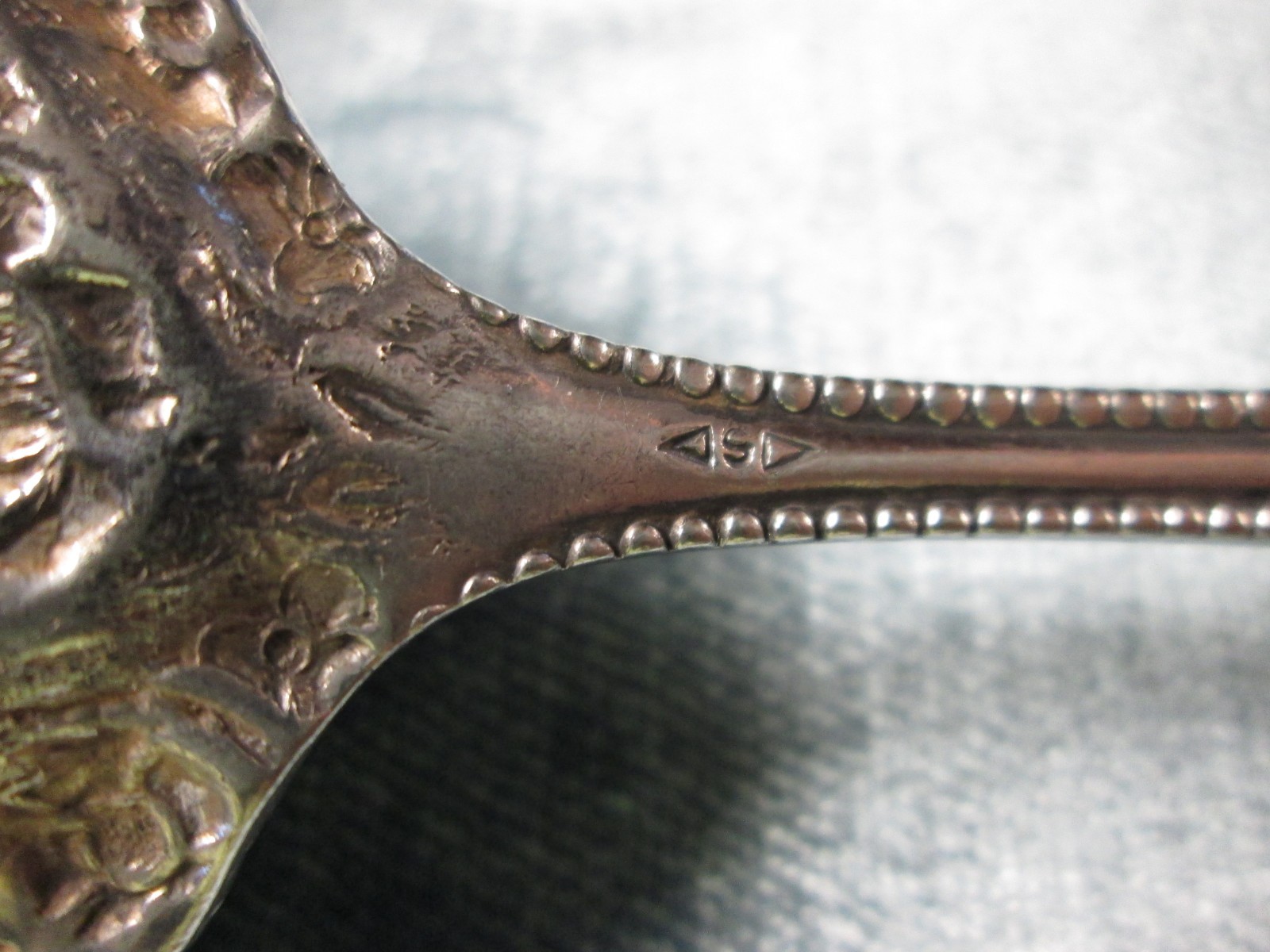 ROSE aka YORK ROSE 1910 Serving Spoon E H H Smith Antique Silverplate T Monogram