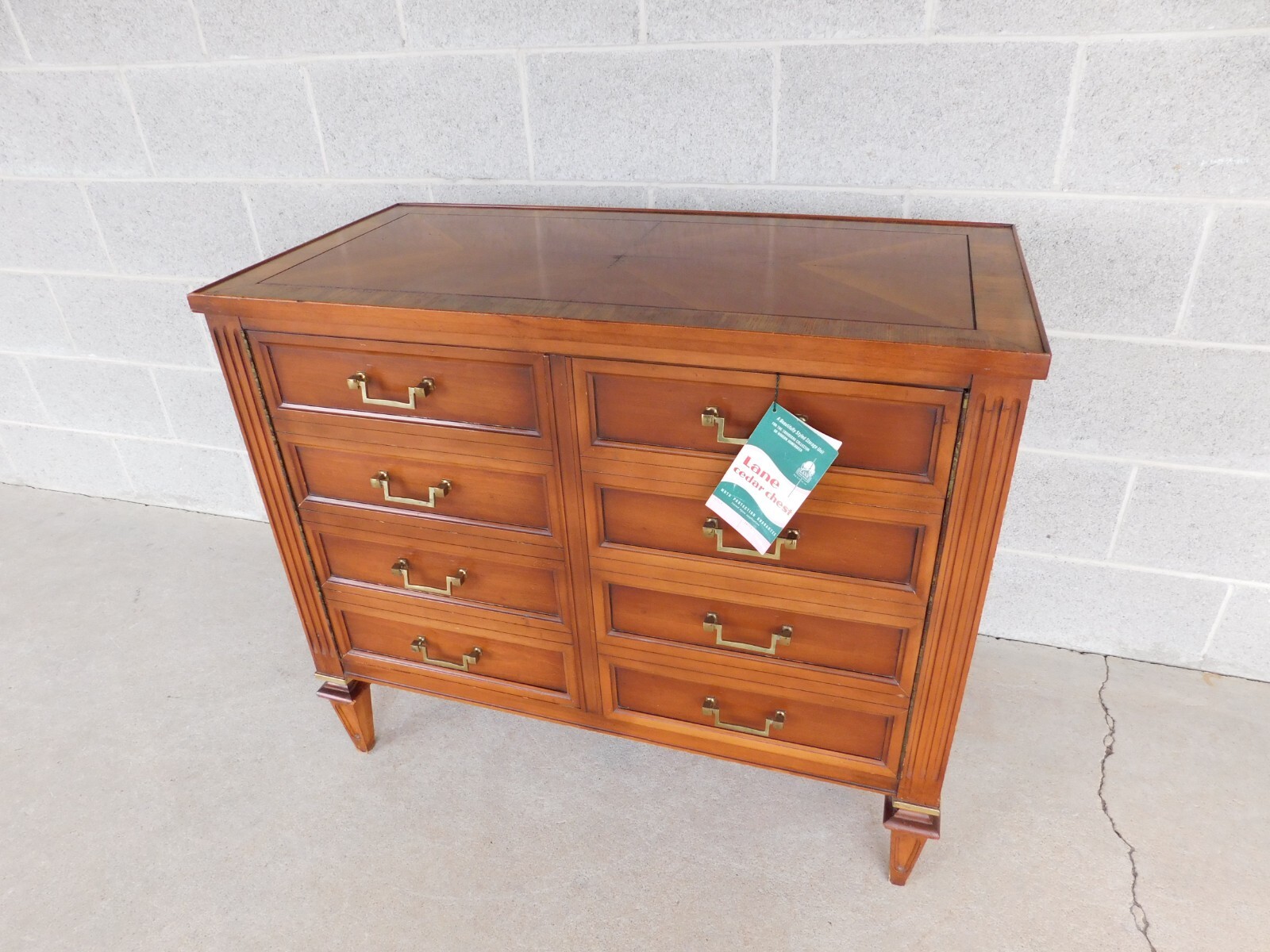 Lane Hollywood Regency Fruitwood Cedar Lined Vertical 2 Door Chest 37″w