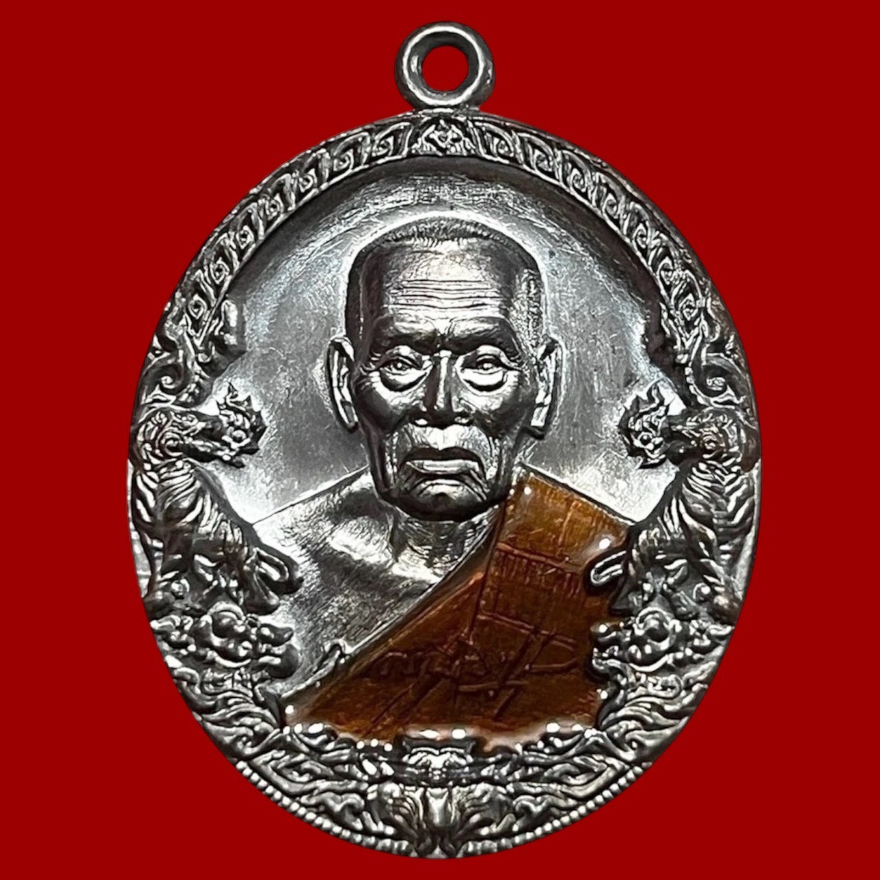 Authentic LP Pat Tiger King Wealth Luck Power Success Copper Thai Buddha Amulet