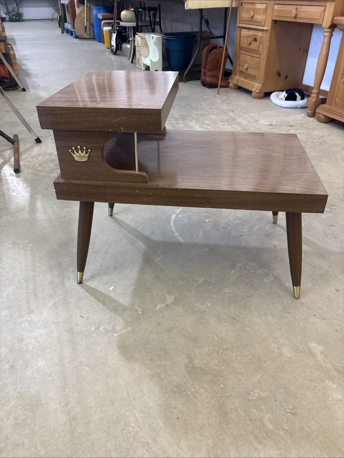 Vintage Mid-Century Modern Two-tier Step End Table Retro Side Table 🔥🔥🔥