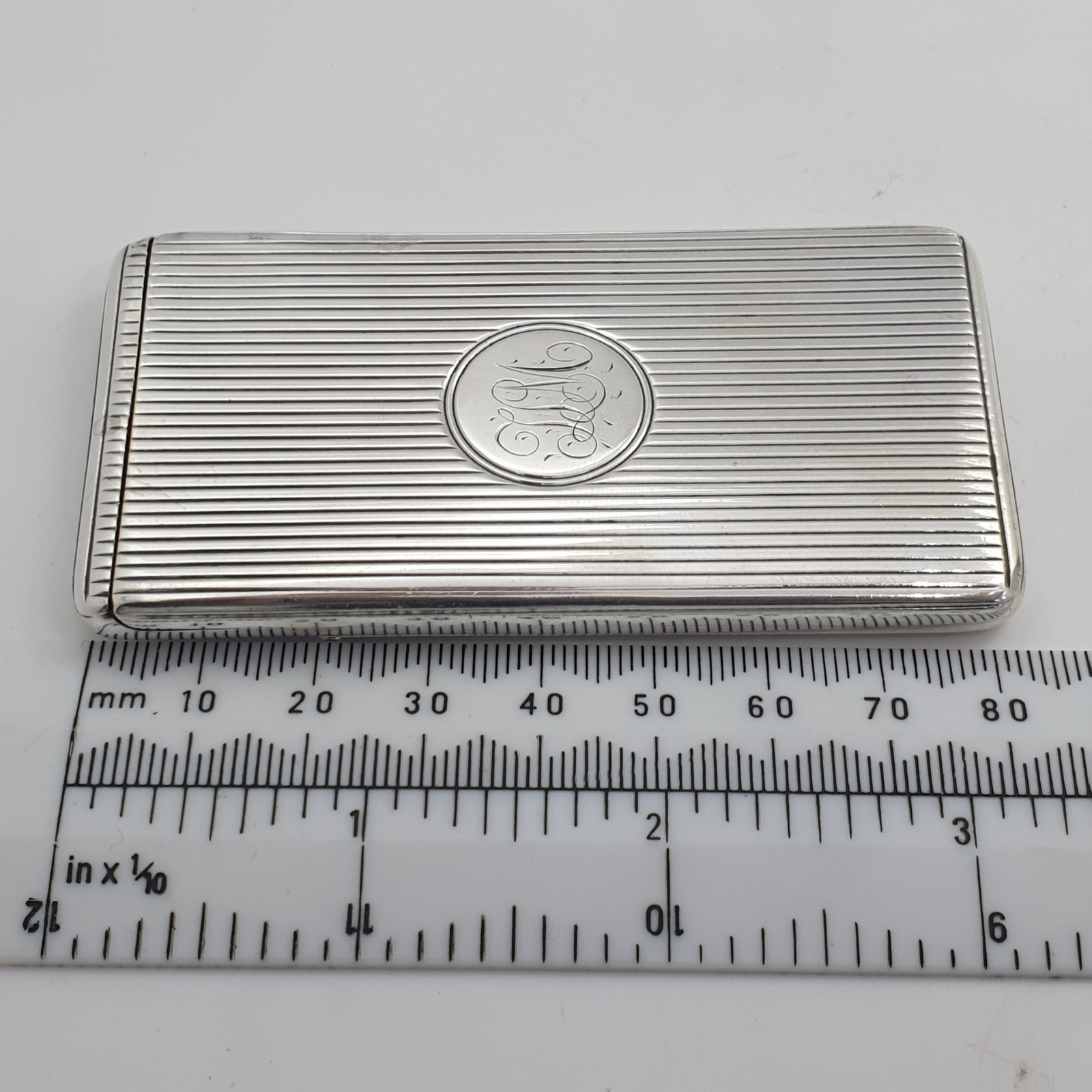 Sampson Mordan Sterling Silver Calling Card Case London 1900 Reeded Design