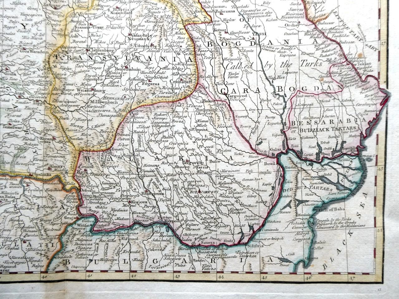 HUNGARY TRANSYLVANIA BALKANS BY SAMUEL DUNN c1789 GENUINE ANTIQUE ENGRAVED MAP