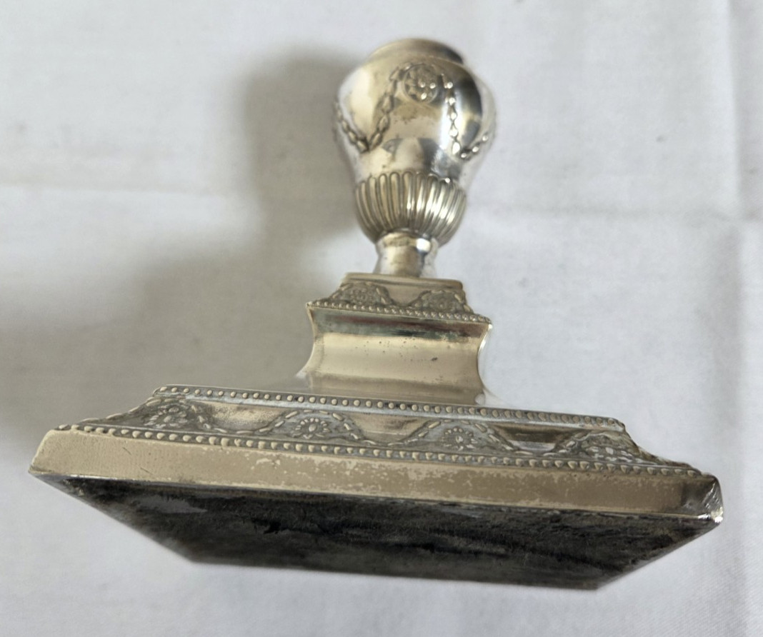 Victorian Neo Classical style silver plated dwarf urn candlestick c1890