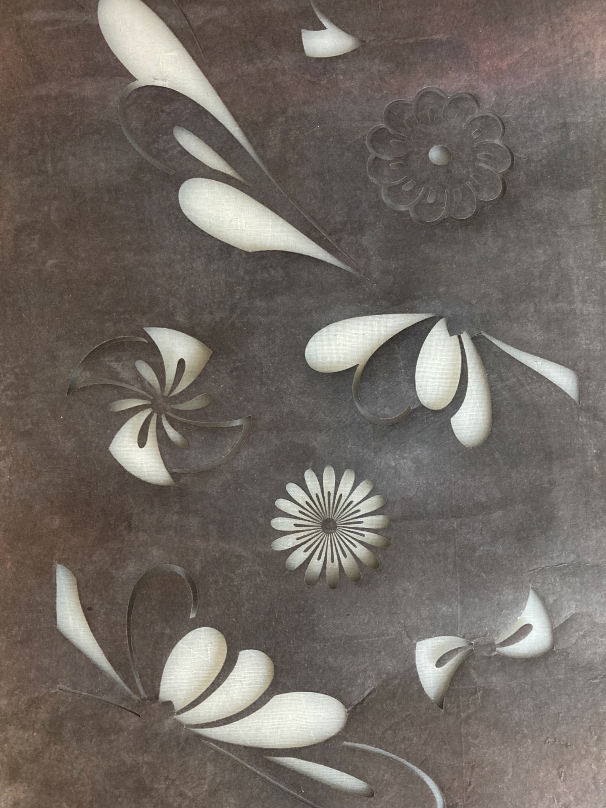 Large Antique Japanese Katagami Kimono Paper Stencil Katazome Mulberry Paper