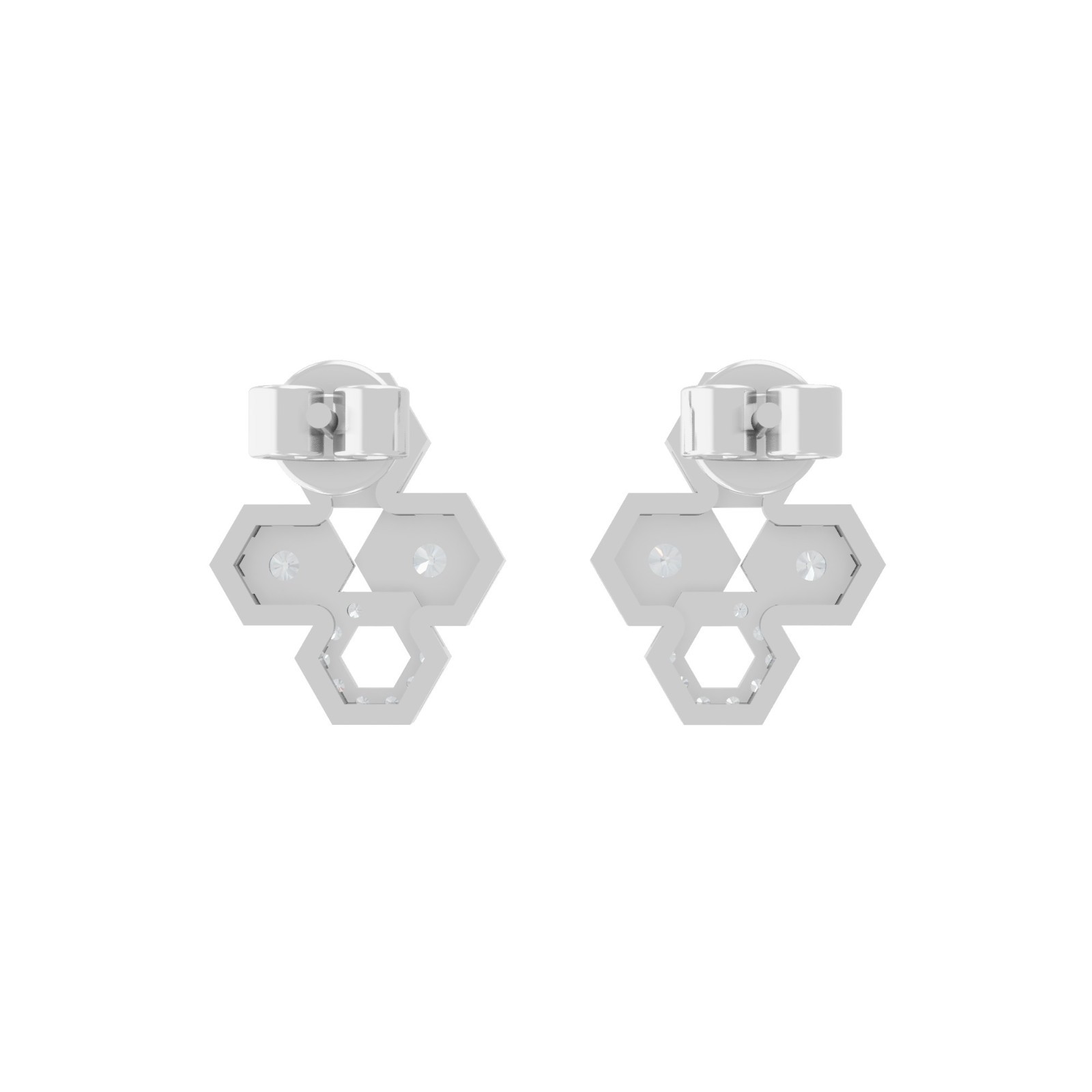 0.23 Ct Elegant 9K Solid White Gold Lab Grown Round Diamond Stud Earrings Gift