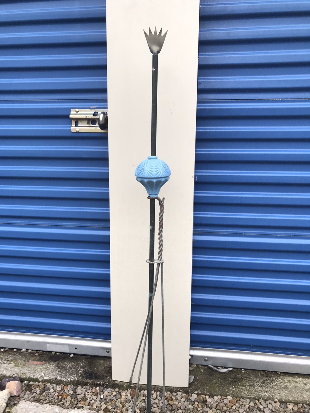 ⛈ FIVE WAY POINT FINIAL ~ LIGHTNING ROD ~ TWISTED STAND ~ HAWKEYE BLUE BALL