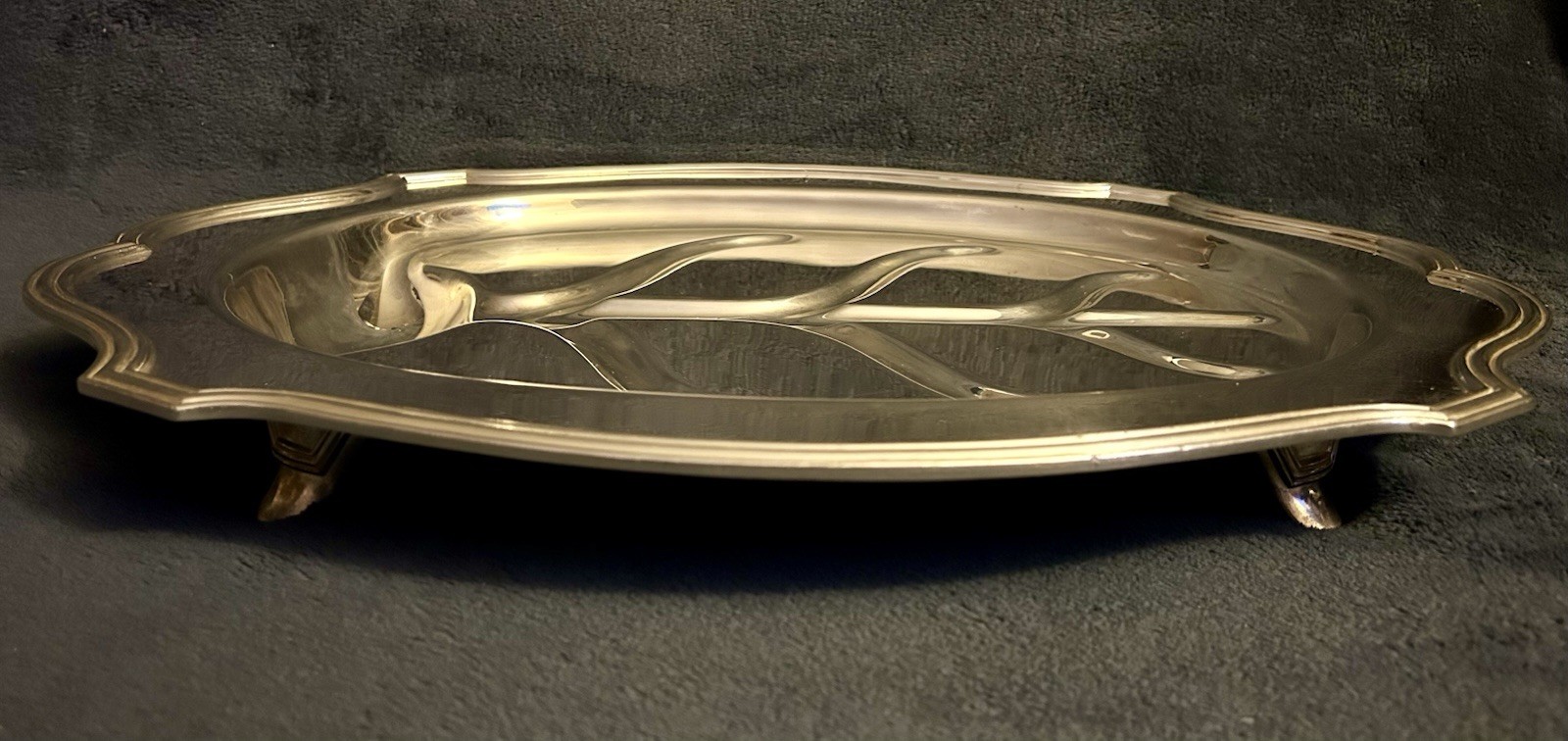 Early 1900s LBS Co Silver Plated Meat Carving Tray 20”x15”