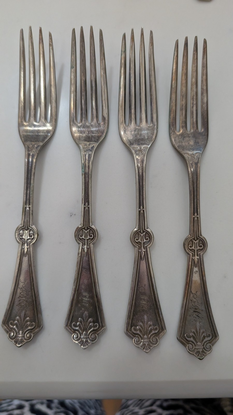 Rogers Smith & Co Silver Plate 7″ Fork (4 Total) Vintage Antique Flatware