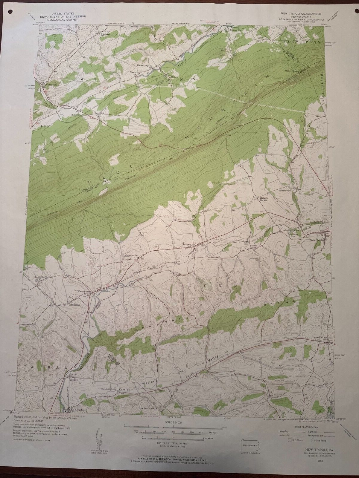Hazleton – Luzerne County – USGS Topographical Geographical Quadrangle Map