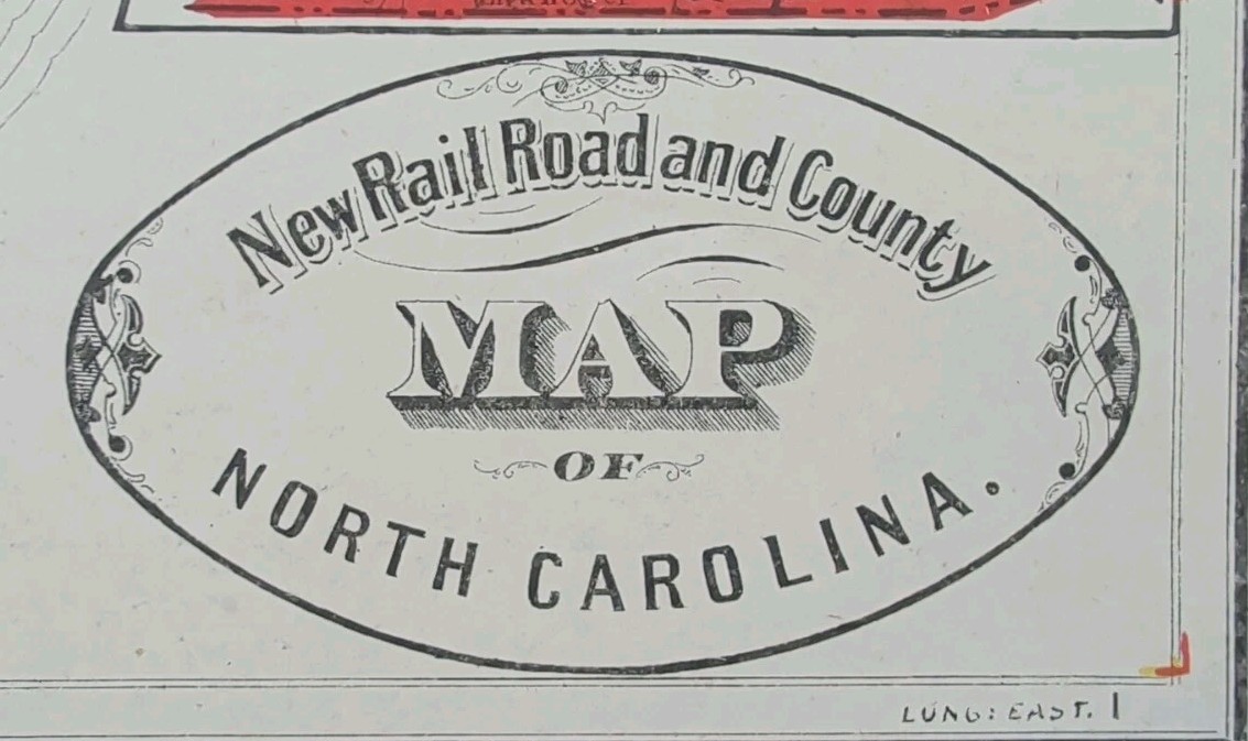 Vintage 1883 NORTH CAROLINA Map 13″x11″ Old Antique Original CHARLOTTE GASTONIA