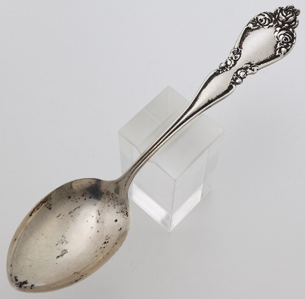 925 Sterling Silver Spoon Wild Rose Unknown Manufacturer 14.1g Scrap Use 5-1/4”