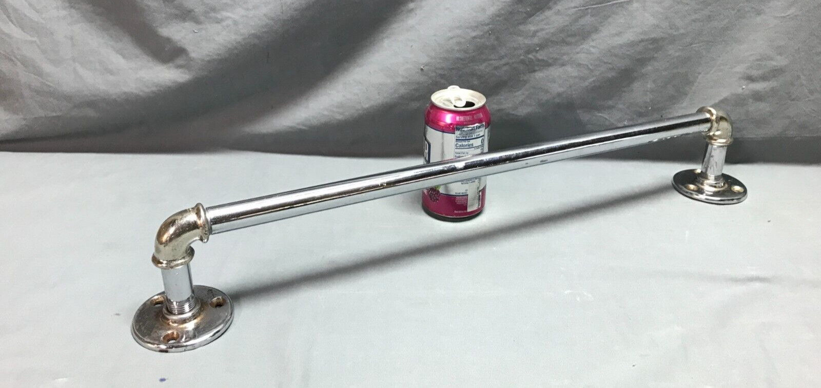 VTG 23″ Good MFG Chrome Over Brass Industrial Style Towel Bar Rack Old 1122-24B