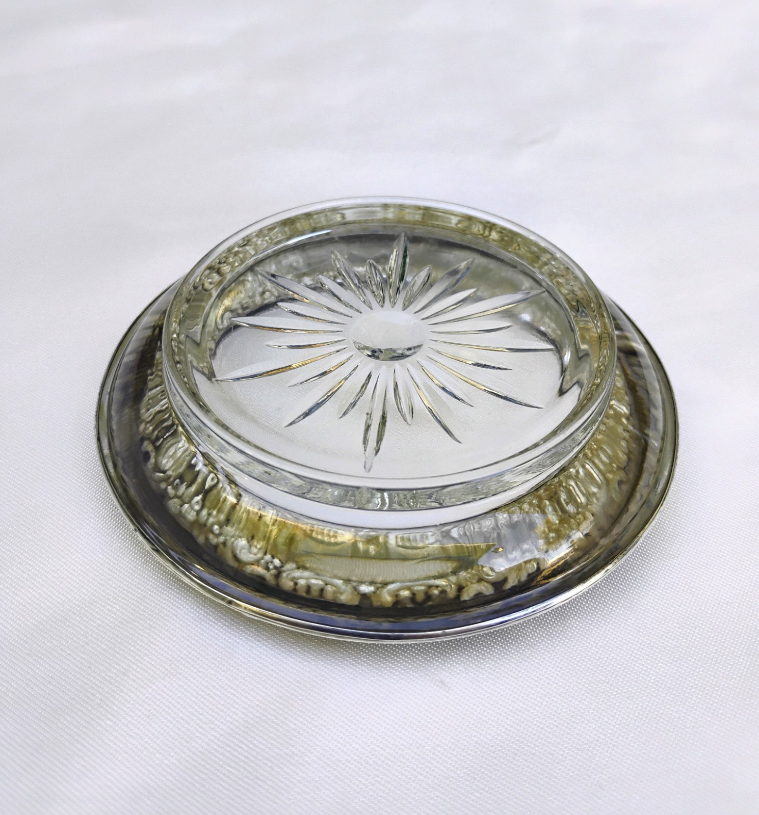 Frank M. Whiting & Co. Sterling Silver 925 & Glass Coaster or Ashtray