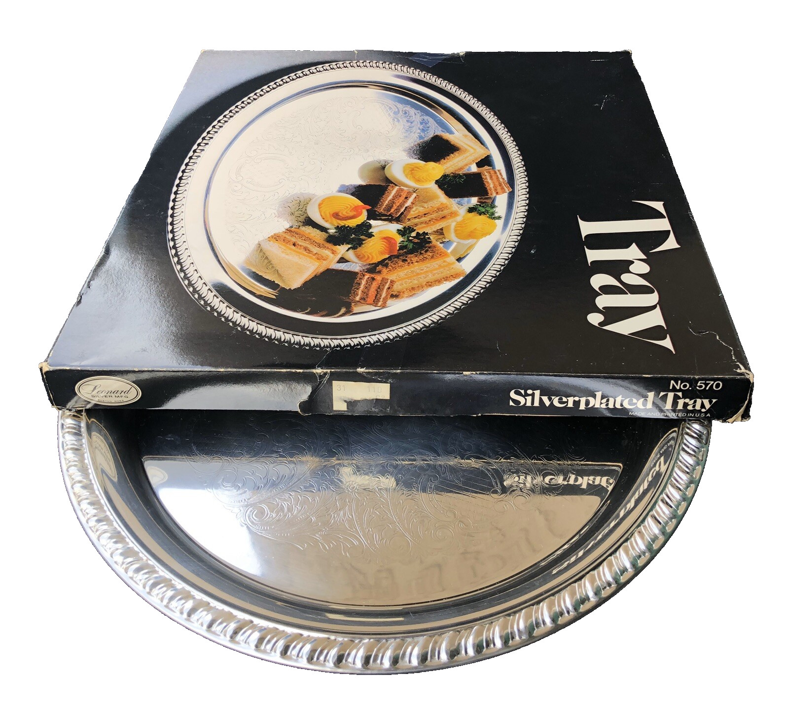 Leonard Silverplated Tray #570 Serving Platter 12 1/4″ Diameter