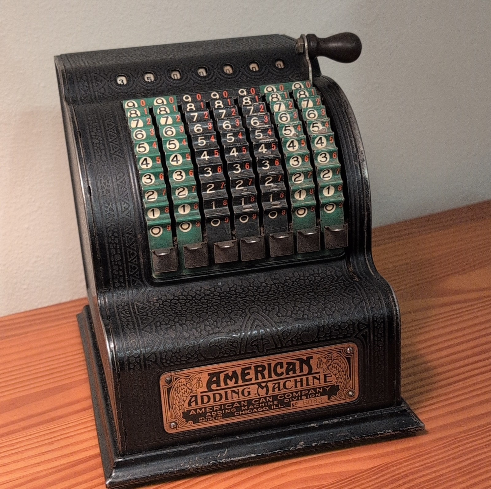 American Adding Machine Antique Mechanical Metal Calculator w/ levers Patented