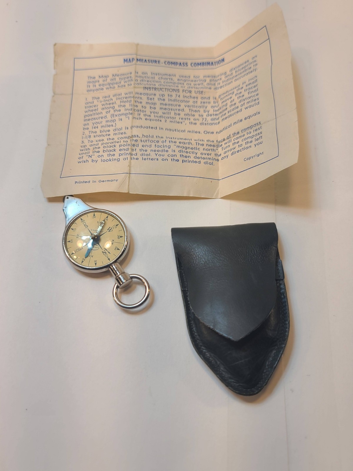 Collectible German Wanderer Compass Kit – Route Marker, Corkscrew & Case Include