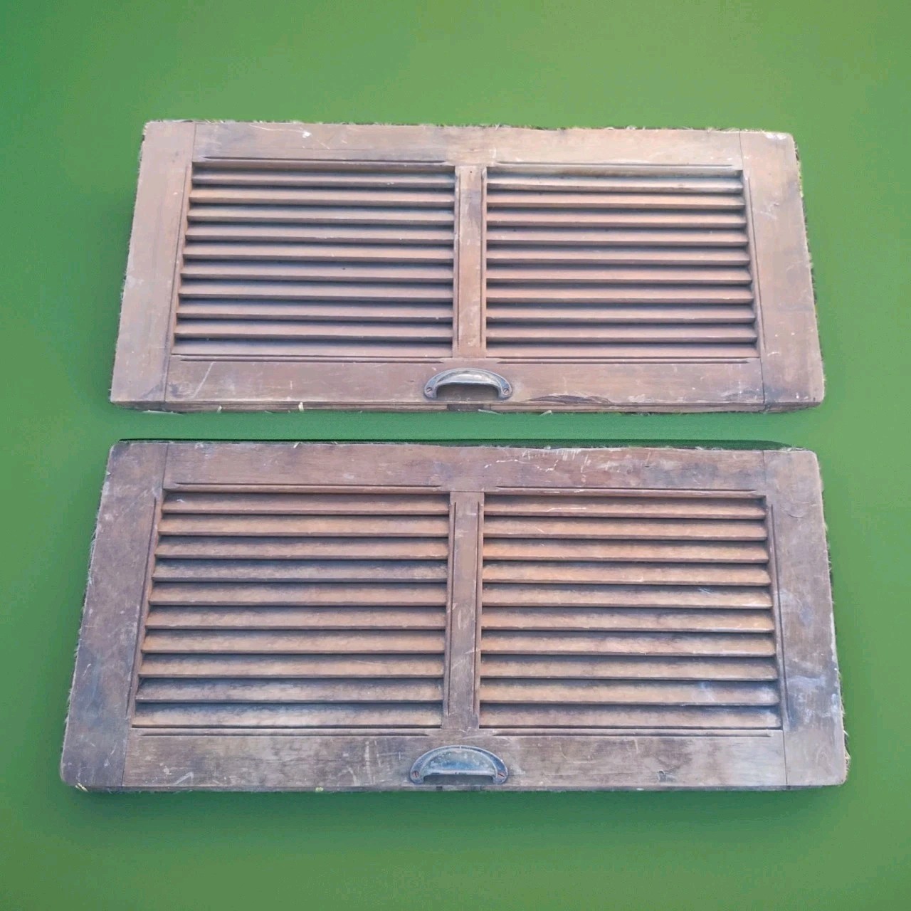 PAIR ANTIQUE 18/ 19th CENTURY WOOD SOUTHERN PLANTATION HOUSE DOOR/WINDOW 2 VENTS