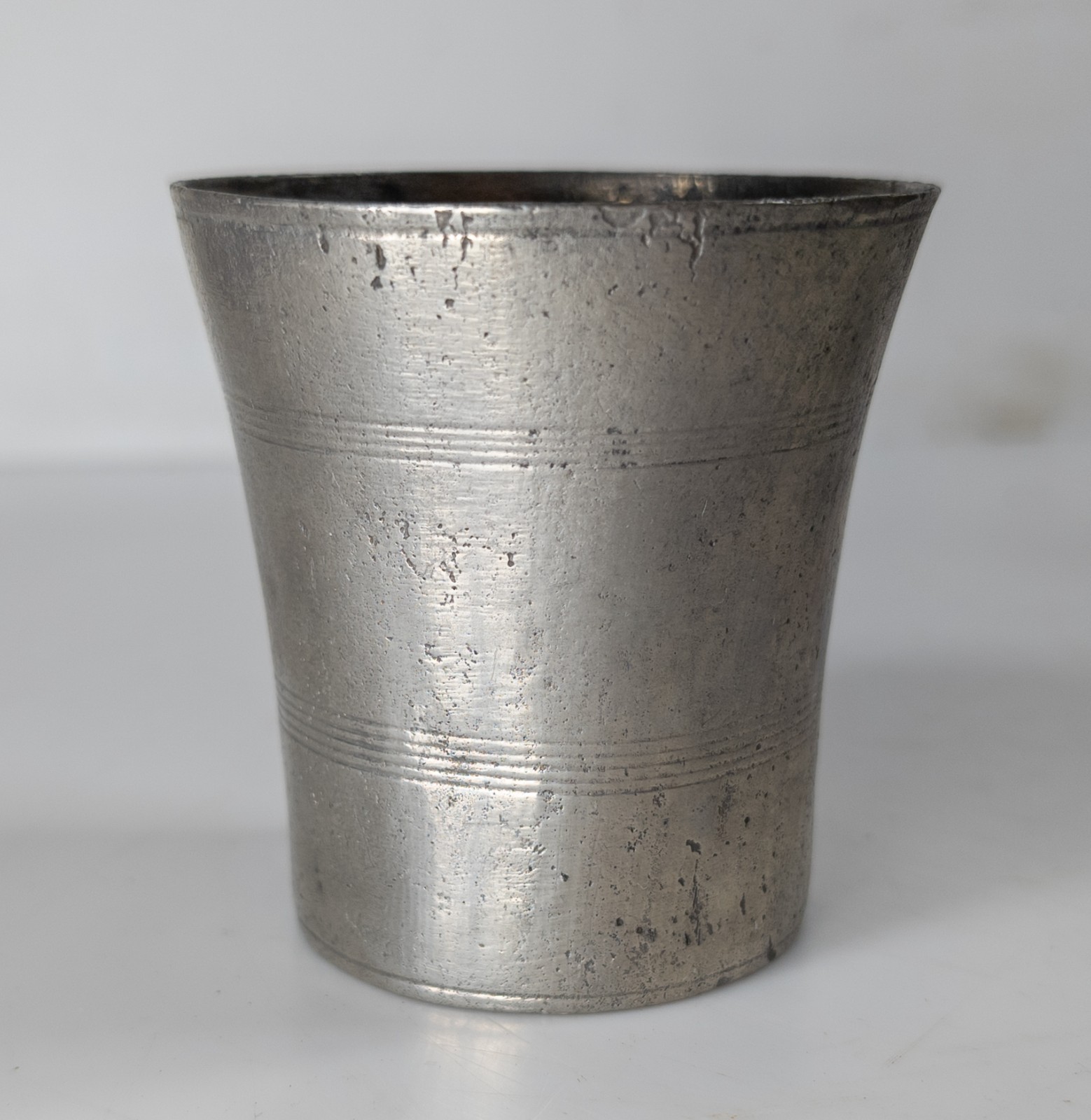 Antique American 18/19th Century Pewter Beaker Makers Mark AC Albany Estate