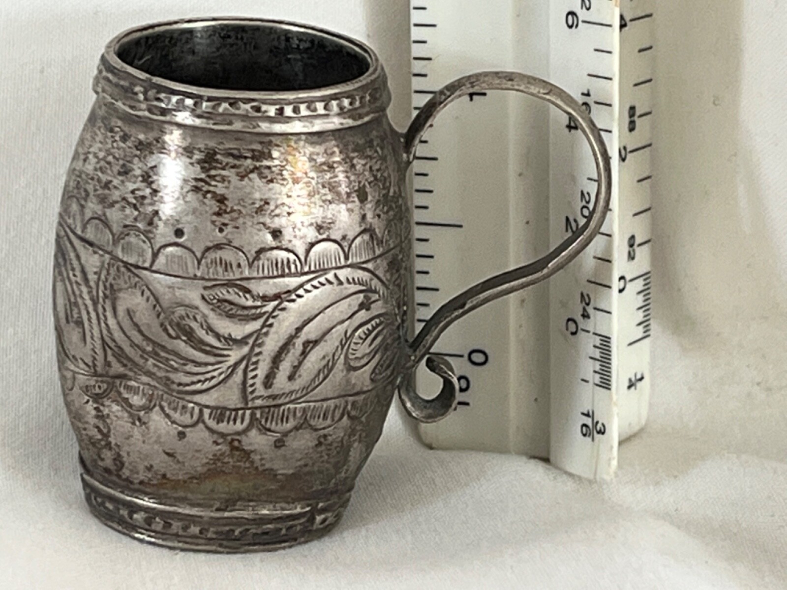 18th/19th Century Spanish Colonial American Toy Childs Silver mug cup 1.25″ .8oz