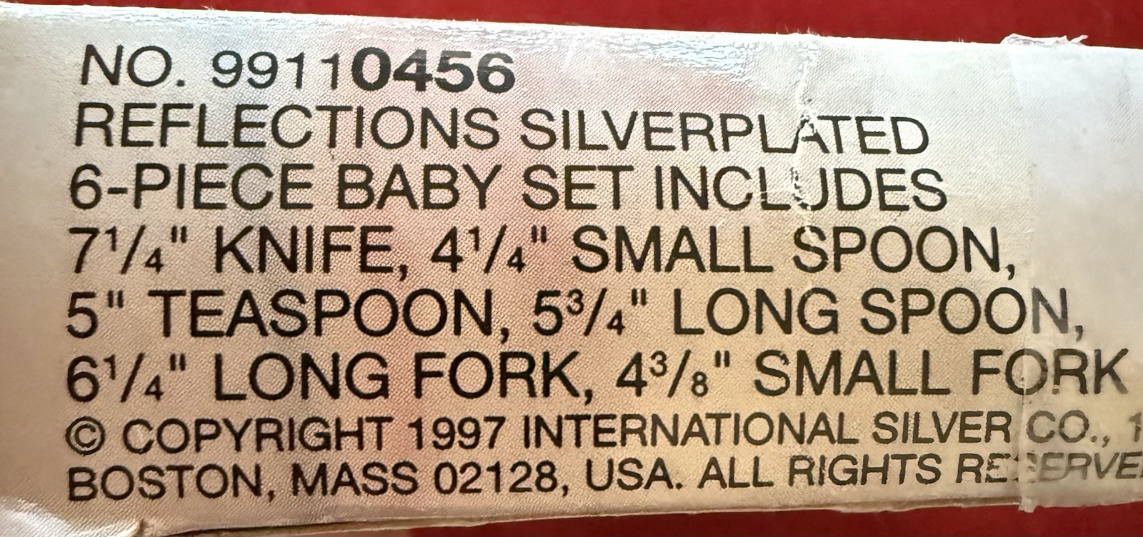 6 piece Baby Silverware Set International Silver Co 1997 Vintage NEW NIB