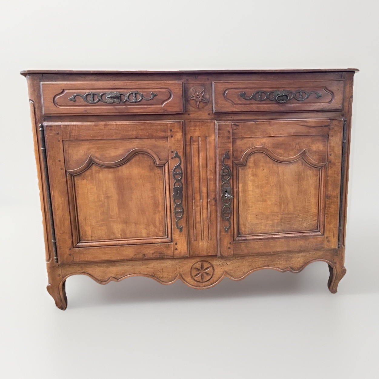 Antique French Walnut Louis XV Provincial Commode Chest of Drawers