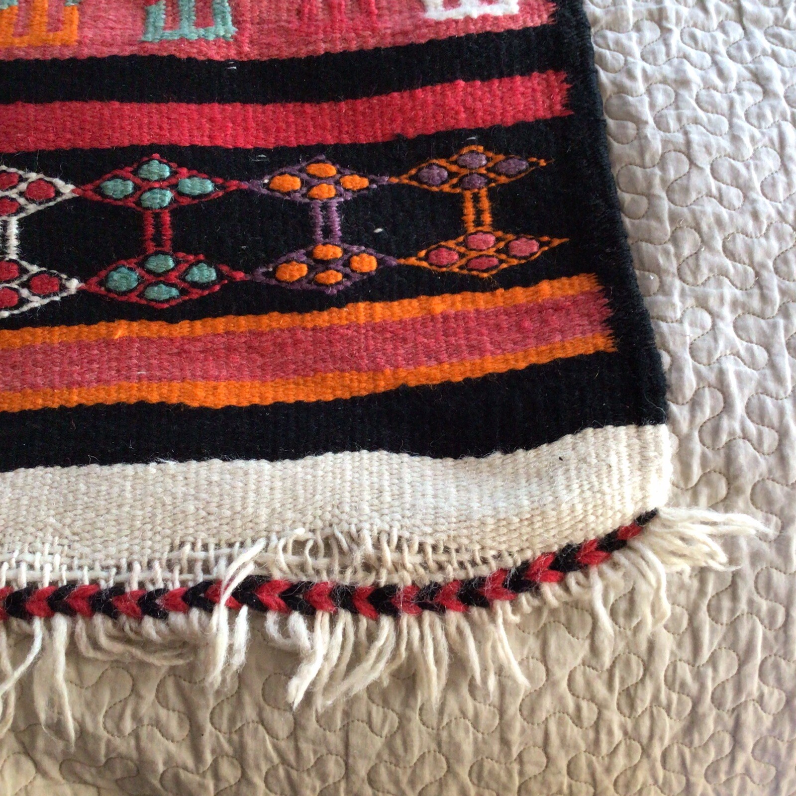 Old Vintage Middle Eastern Possibly Turkish Hand Woven Pictorial Rug 34”x 51”
