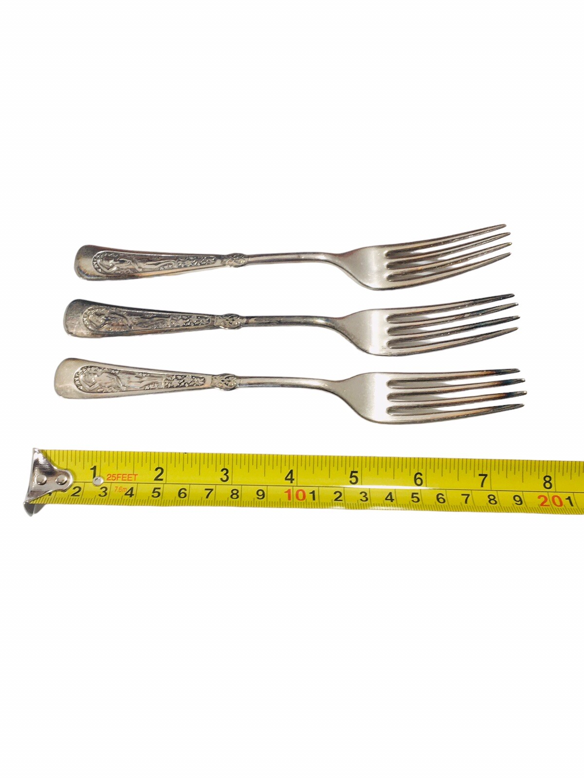 Antique 1847 ROGERS BROS Woman Arcadian Silver Plate Dinner Fork Lot of (3)