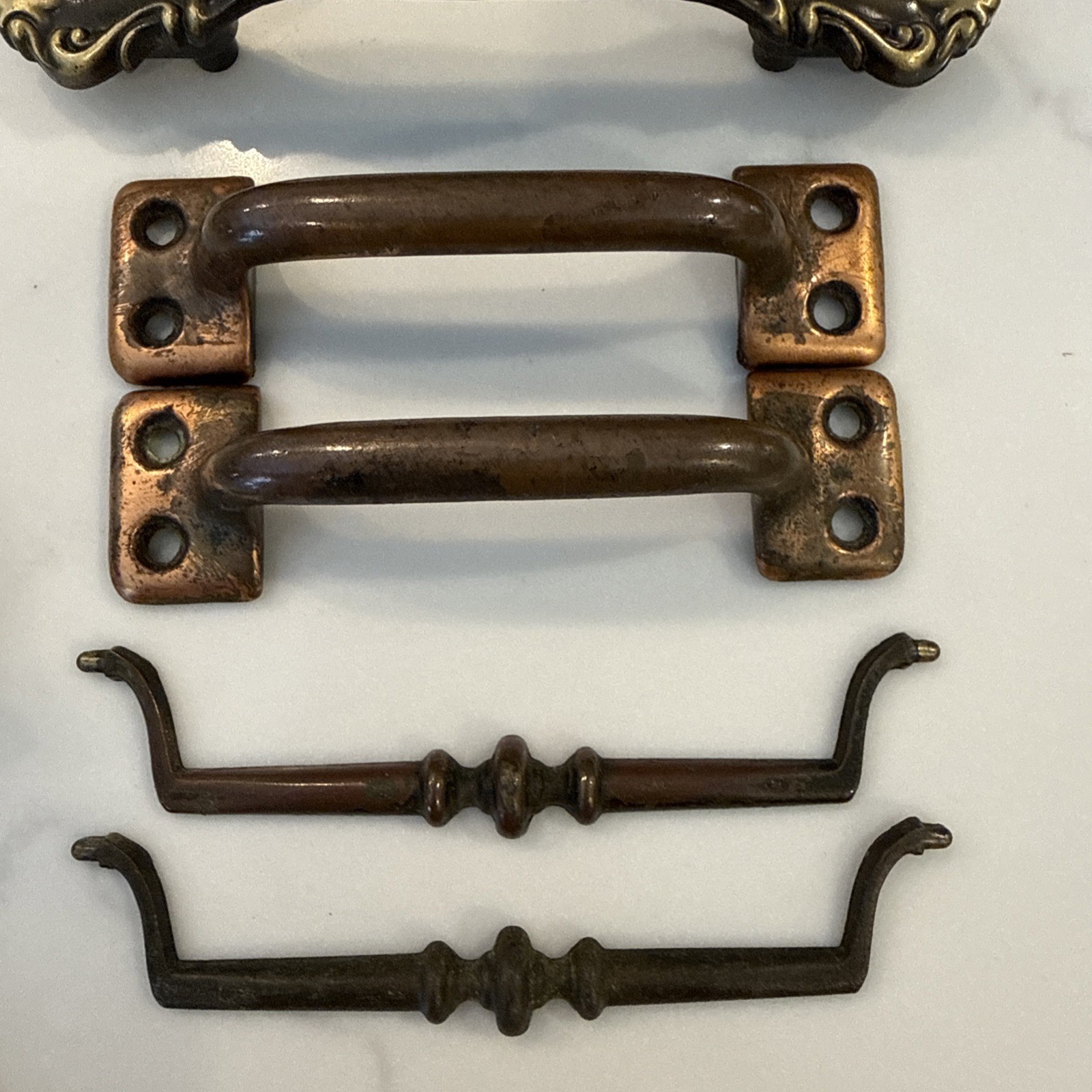 Vintage Victorian MCM Drawer Pulls & Knobs Brass & other materials large lot