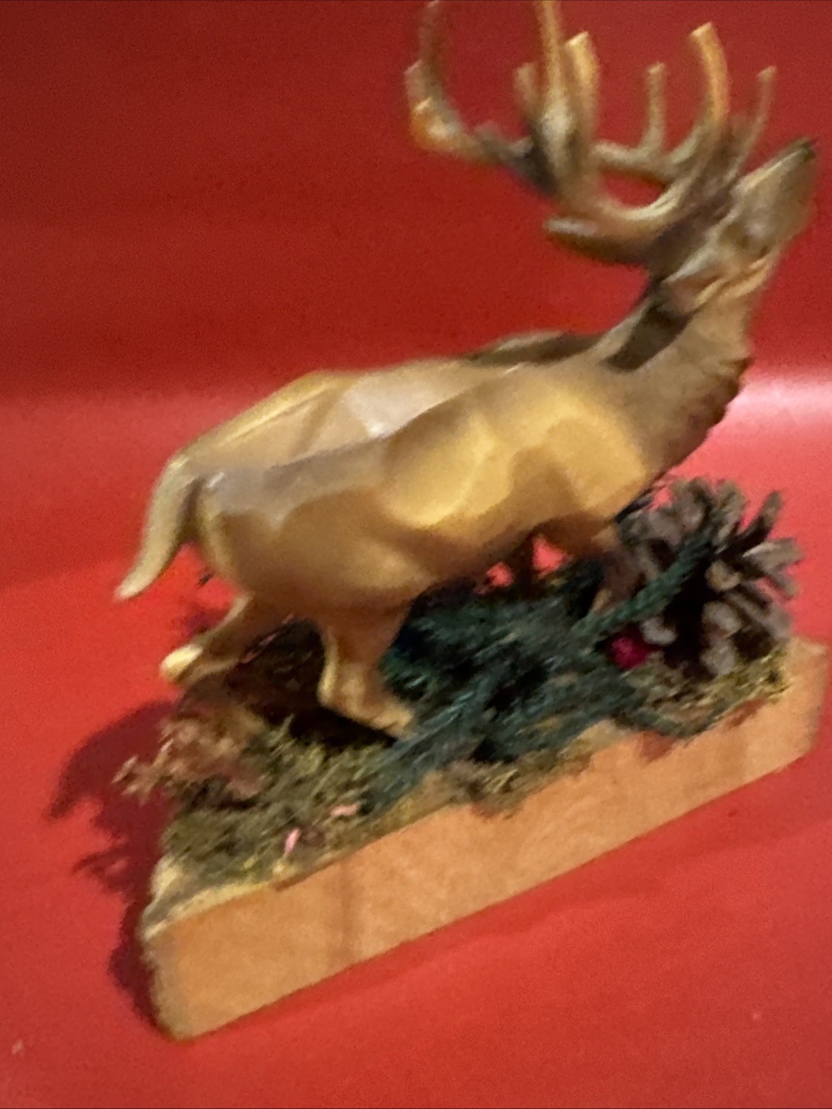 VTG Hand Carved Solid Wood Folk Art Sculpture – Deer Neunkirchen 1979