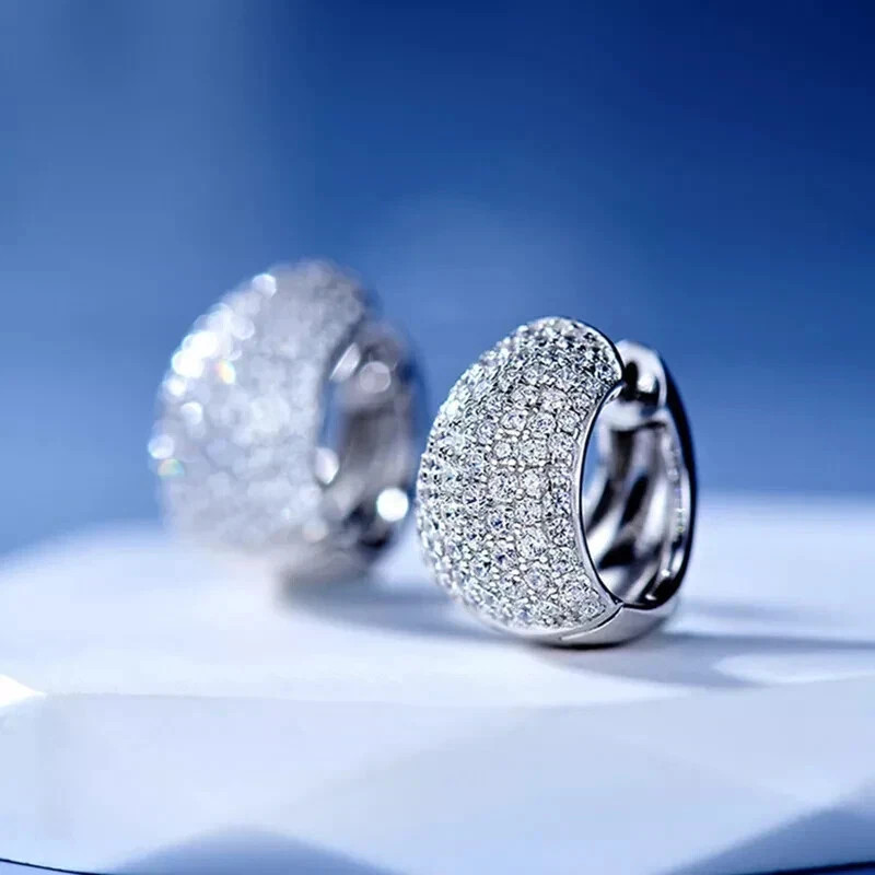 3.00Ct Round Cut Lab Created Hoop/Huggie Women’s Earrings 14K White Gold Plated