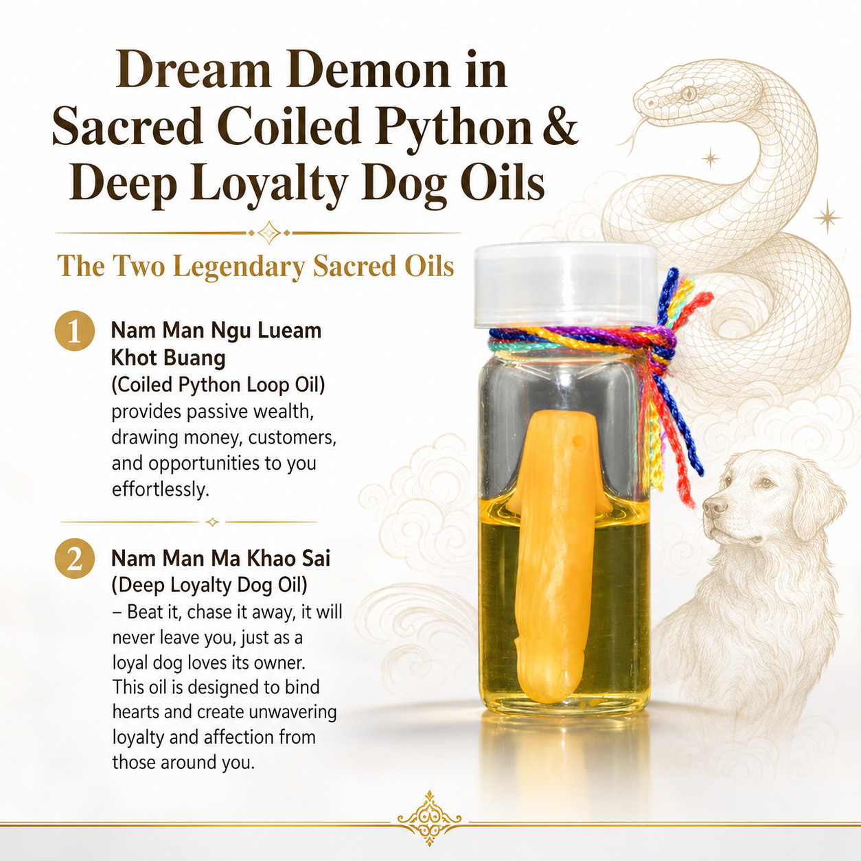 Dream Demon in Sacred Coiled Python & Deep Loyalty Dog Oils, Fetish Love Charm