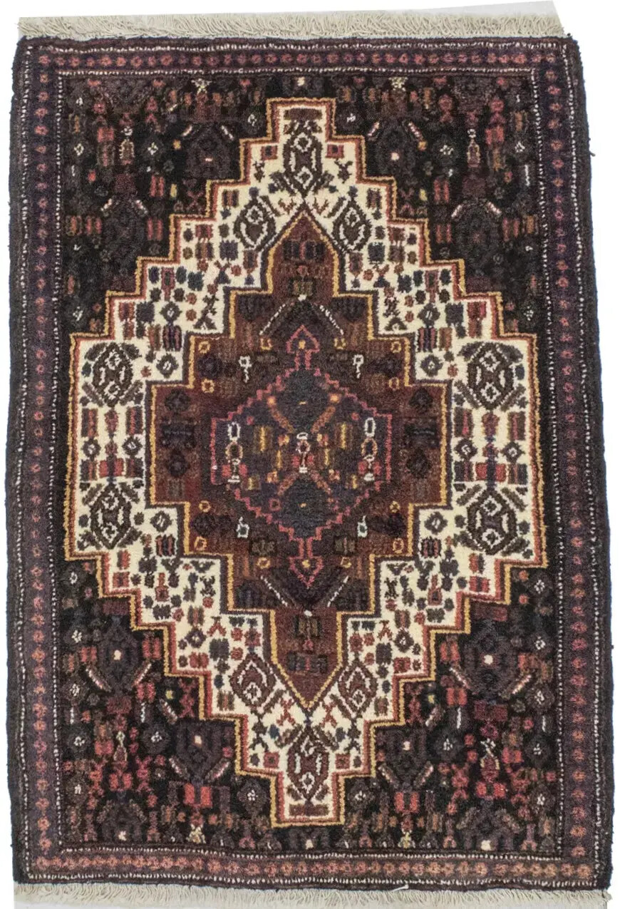 Vintage Handmade Oriental Rug Rare Design Entryway Home Decor Carpet 2X3 ft