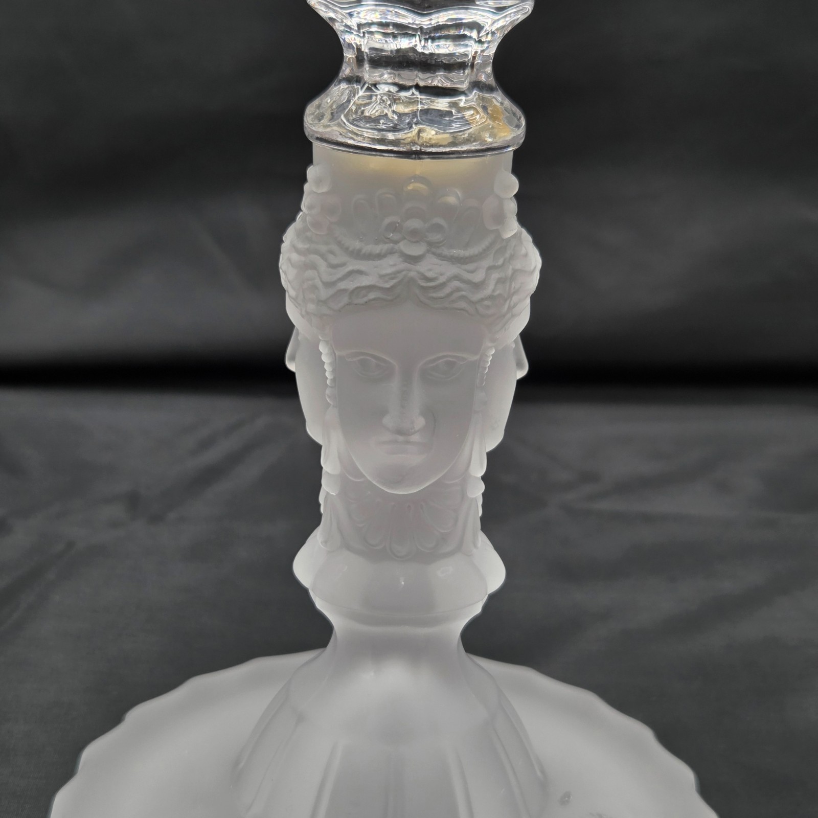 Authentic Antique Duncan Miller 3 Faces Glass Cake Stand circa 1890s GLOWS