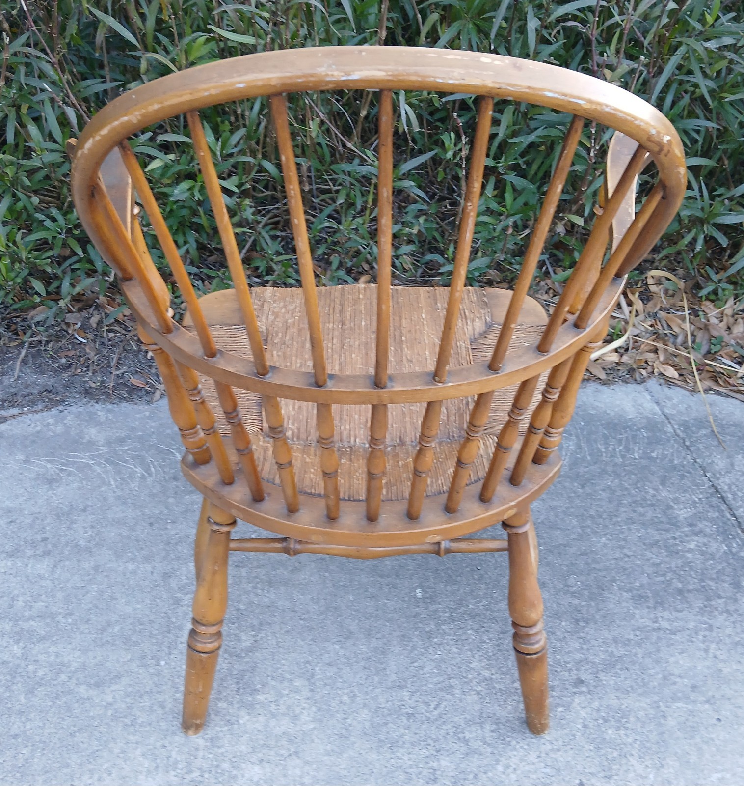 Vintage Barnard & Simonds Windsor Comb Back Dining Country CHAIR Rush Seat Wood