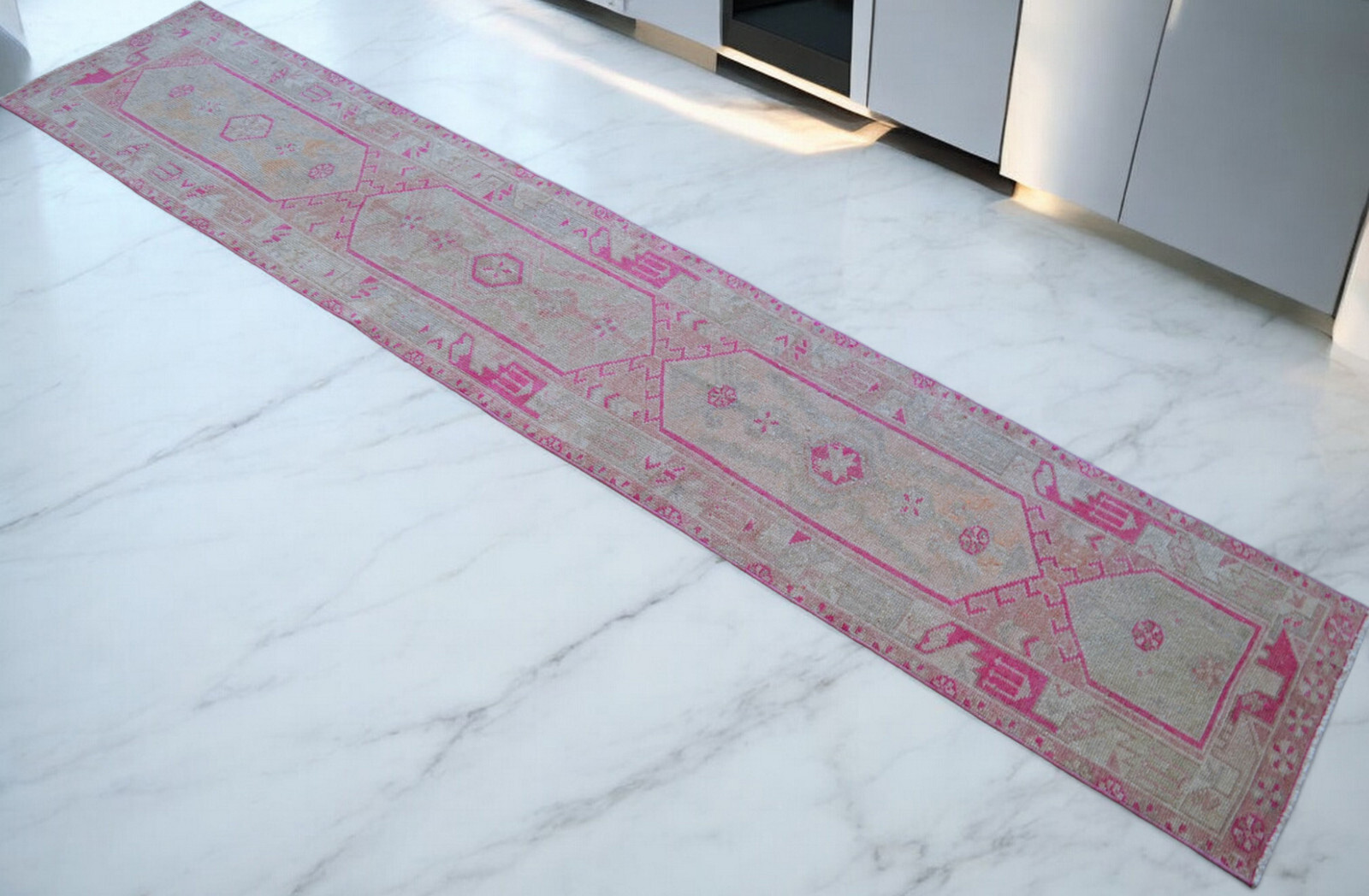 Turkish Runner Rug, HandMade Rug, Tribal Rug PINK Runner Rug 2 x 11 ft Runner