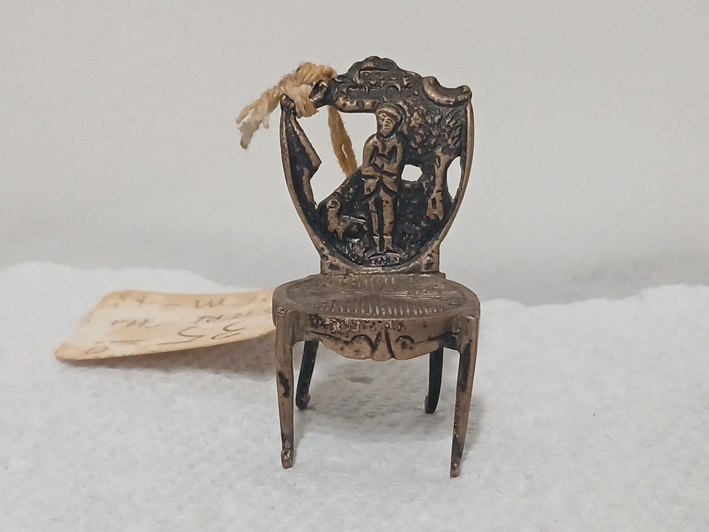 ANTIQUE DUTCH 930 STERLING SILVER DOLL HOUSE MINIATURE CHAIR