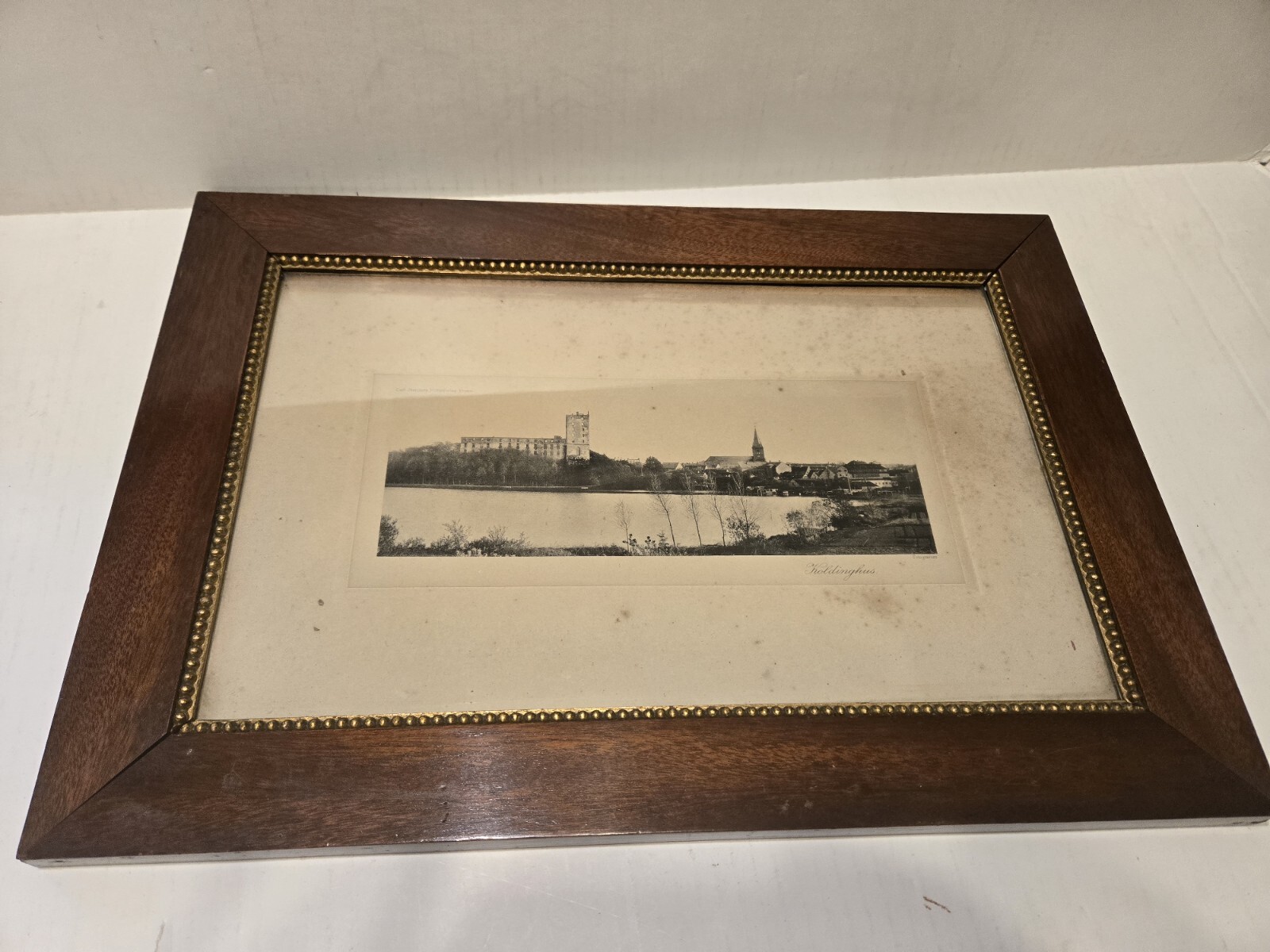 Antique Wood Picture , Gold Beading, Carl Stenders, Koldinghus Castle