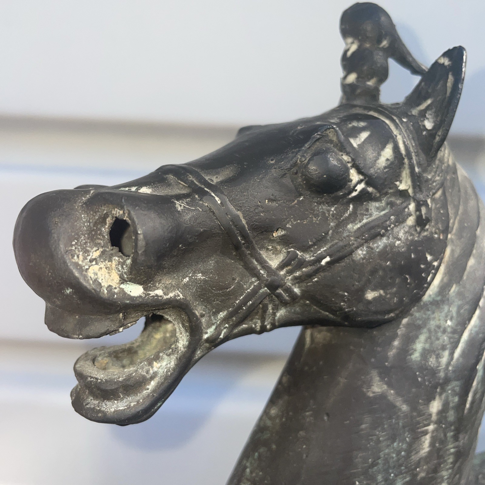 Chinese Bronze Qing Dynasty Sun Tzu Gansu Horse Antique Sculpture Statue 9LB+