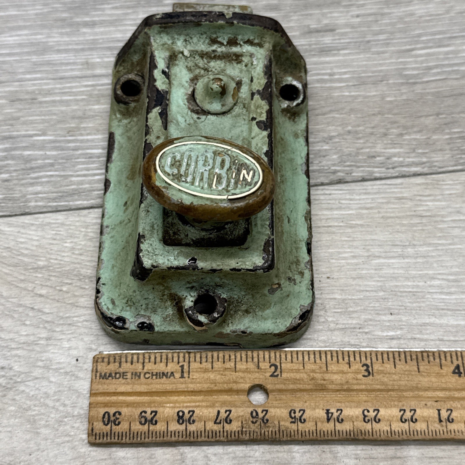 Antique c1920s Deadbolt CORBIN Lock Apartment Door Manual Twist Turn Lock Works