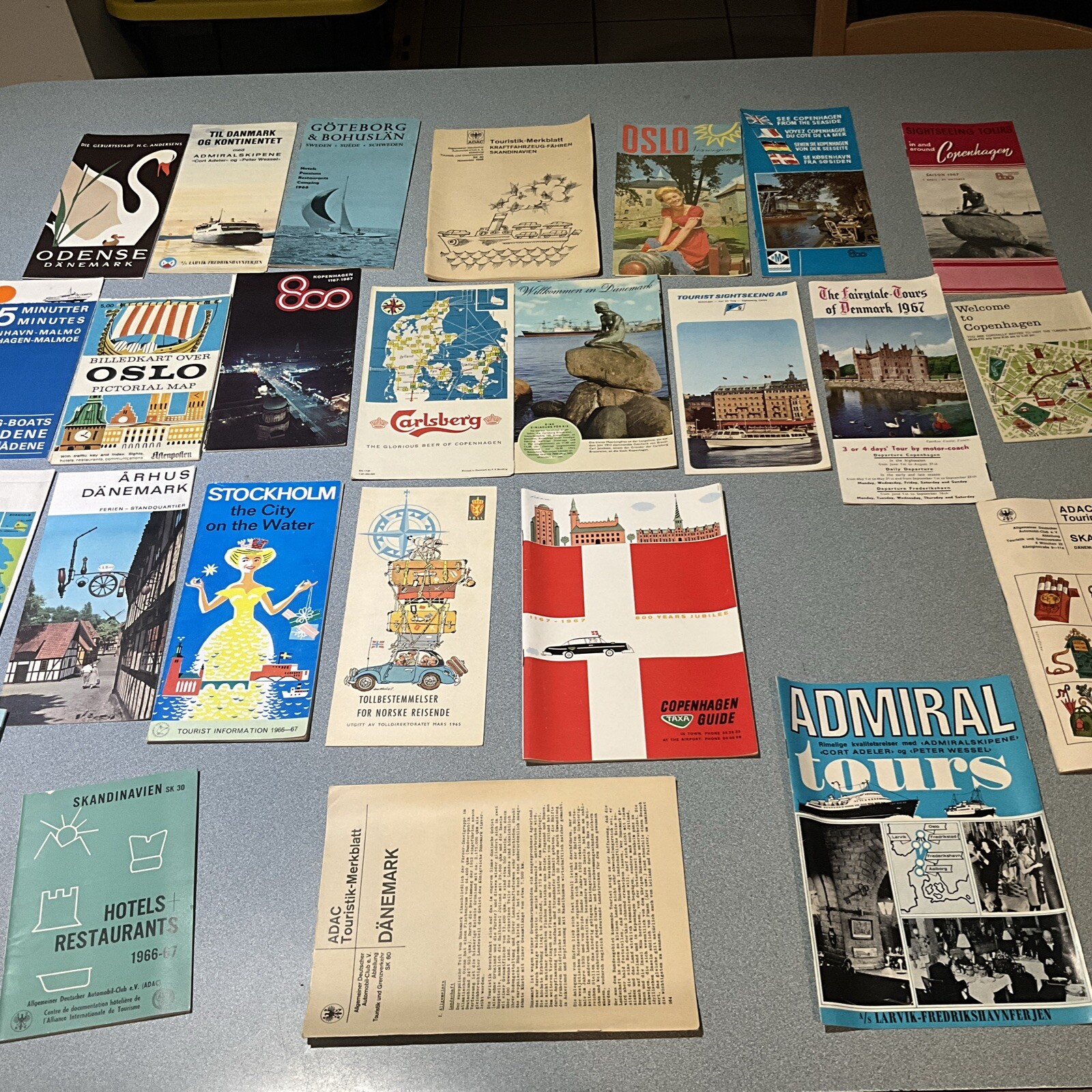 1960’S Scandinavia DENMARK SWEDEN Ephemera LOT MAPS BROCHURE TOURIST GUIDE ETC