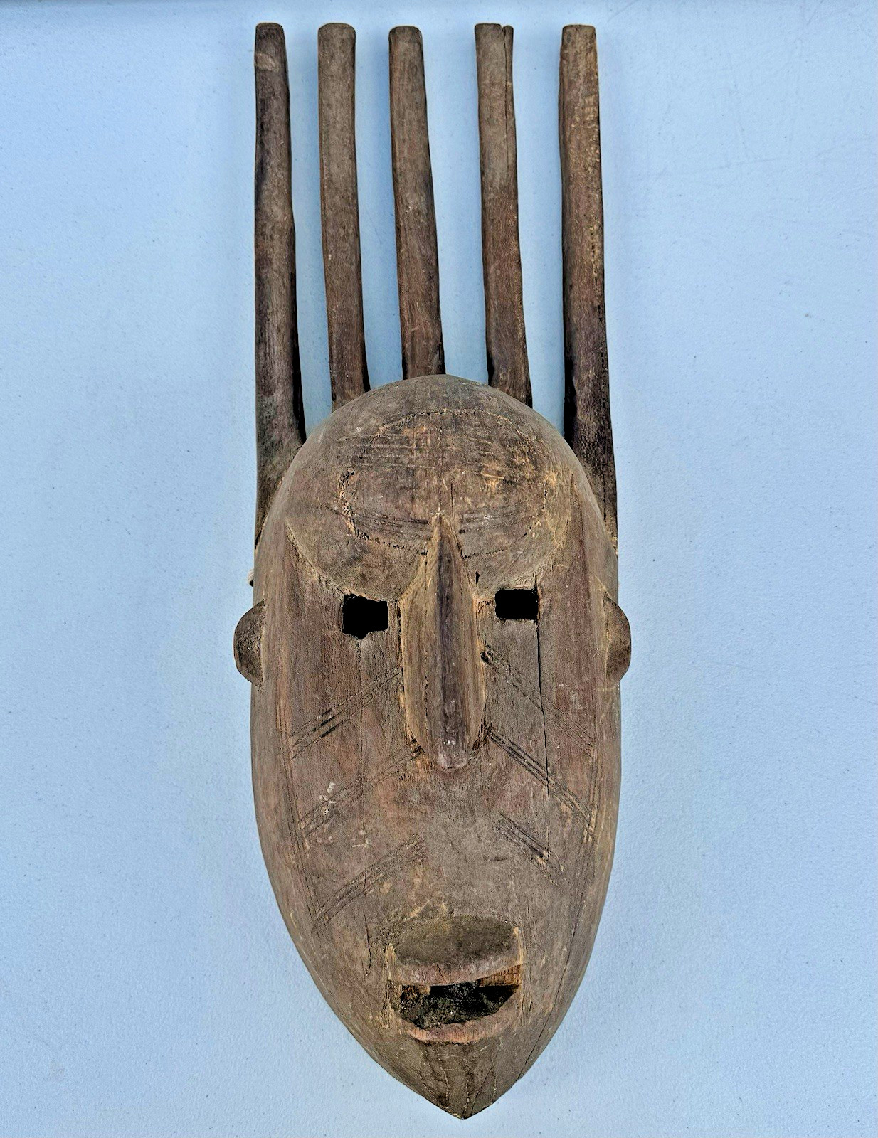 Vintage Handmade Wooden Bamana Ntomo Mask Segou Mali