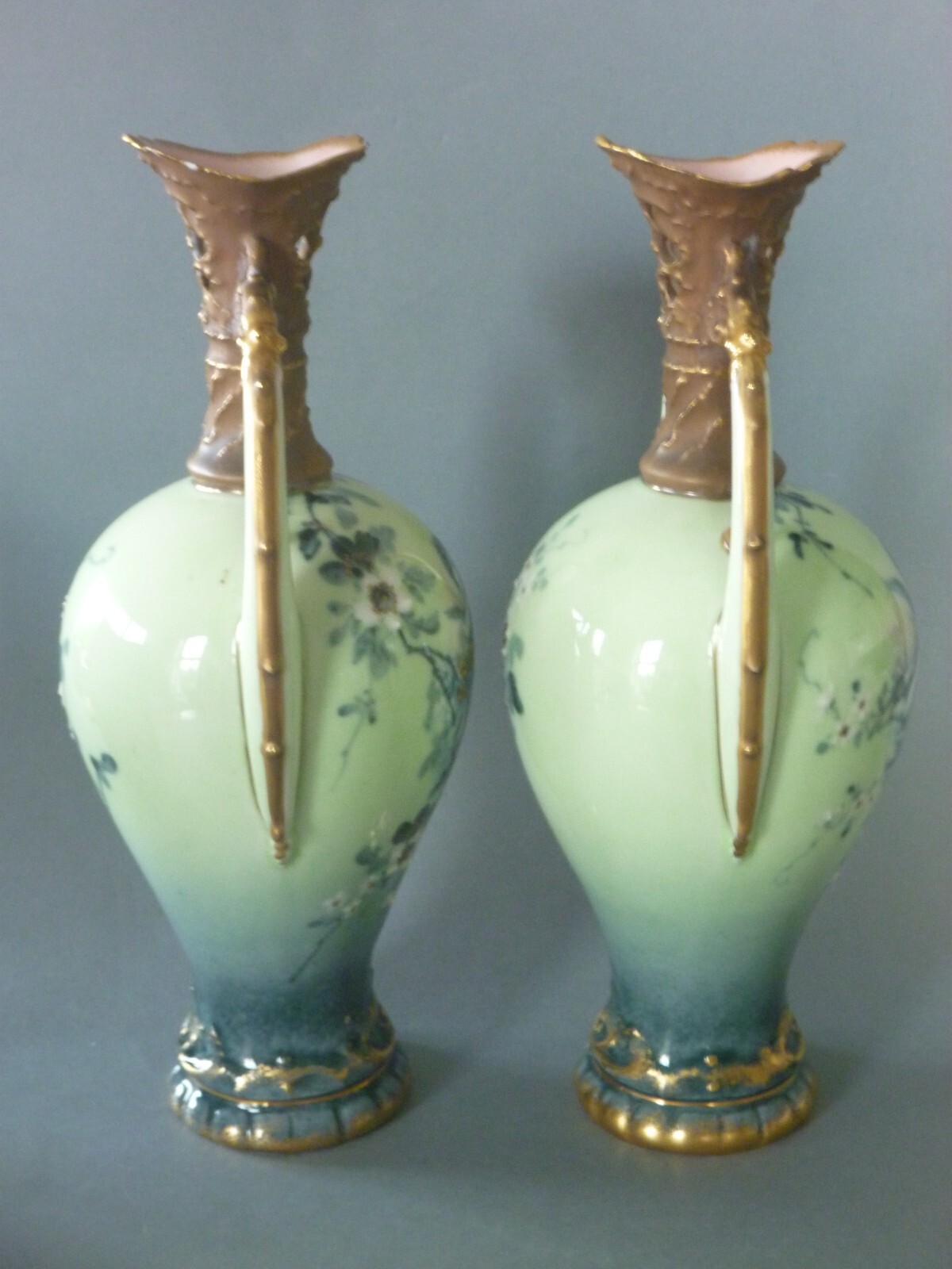 Ernst Wahliss Turn Vienna Vases – Austrian Art Nouveau – Putti Cherub c1890