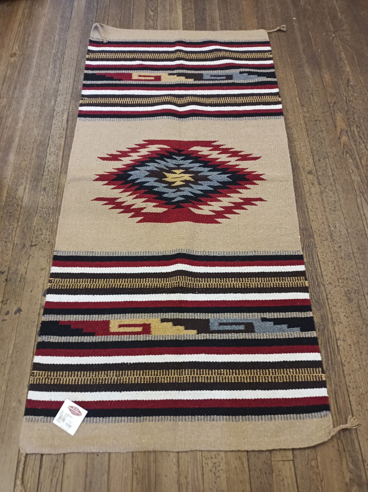 Handwoven Southwest Design Acrylic Rug; 32″x64″