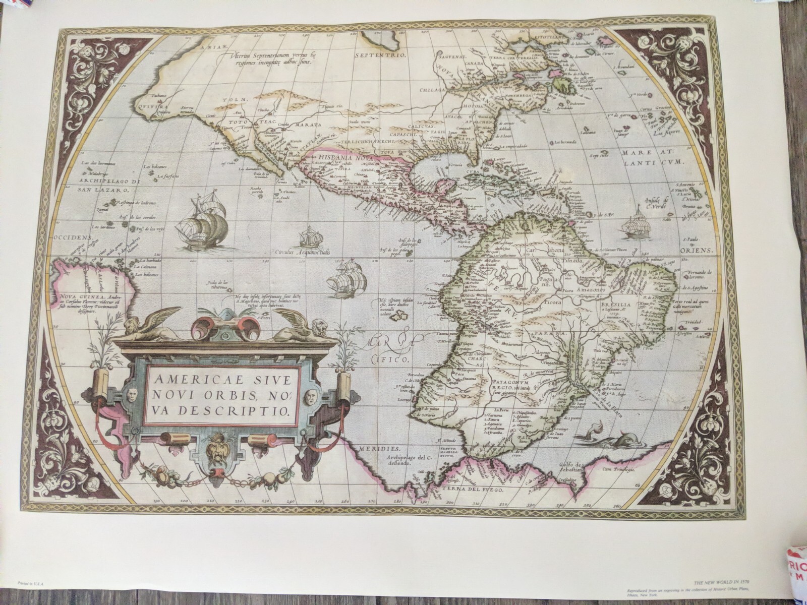 Americae Sive Map Poster – Vintage Style Wall Art – 17.5” x 23”