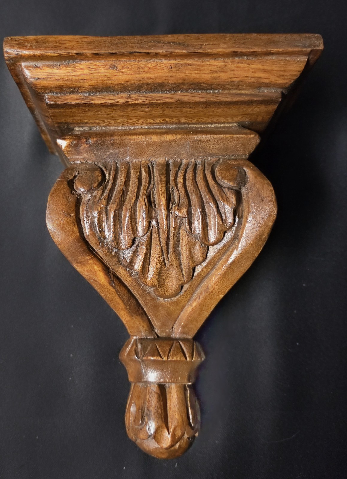 Vtg Coordinated Wood Corbel Pair Mismatched Carved Sconces Shelf Brackets