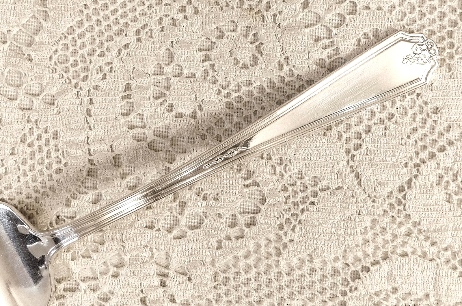 Vanity Fair (1924) ~ large Cold Meat Serving Fork (8 7/8″) ~ Gorham Silverplate