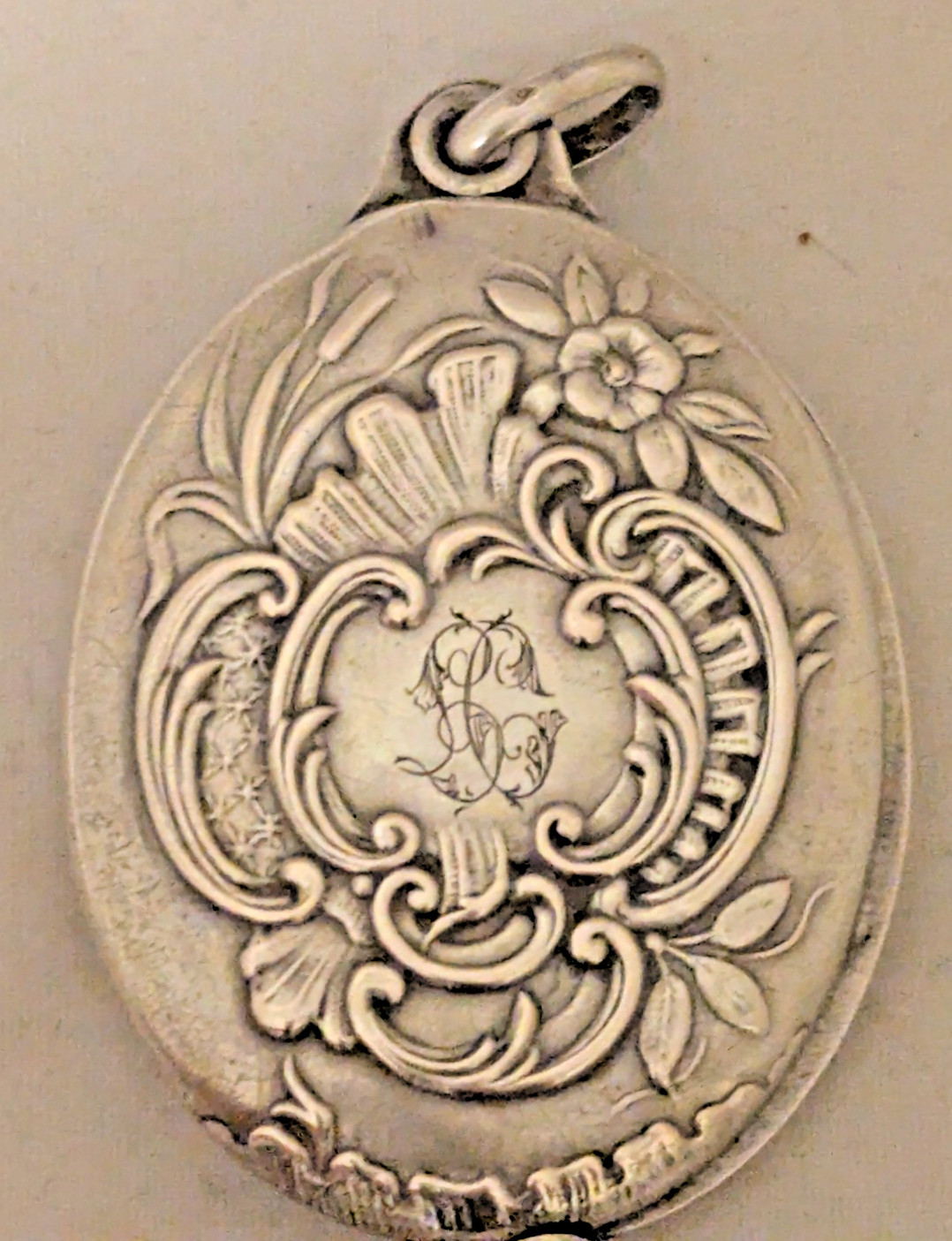 Sterling Silver Chatelaine Pivoting Mirror & Picture Frame Pendant ART NOUVEAU