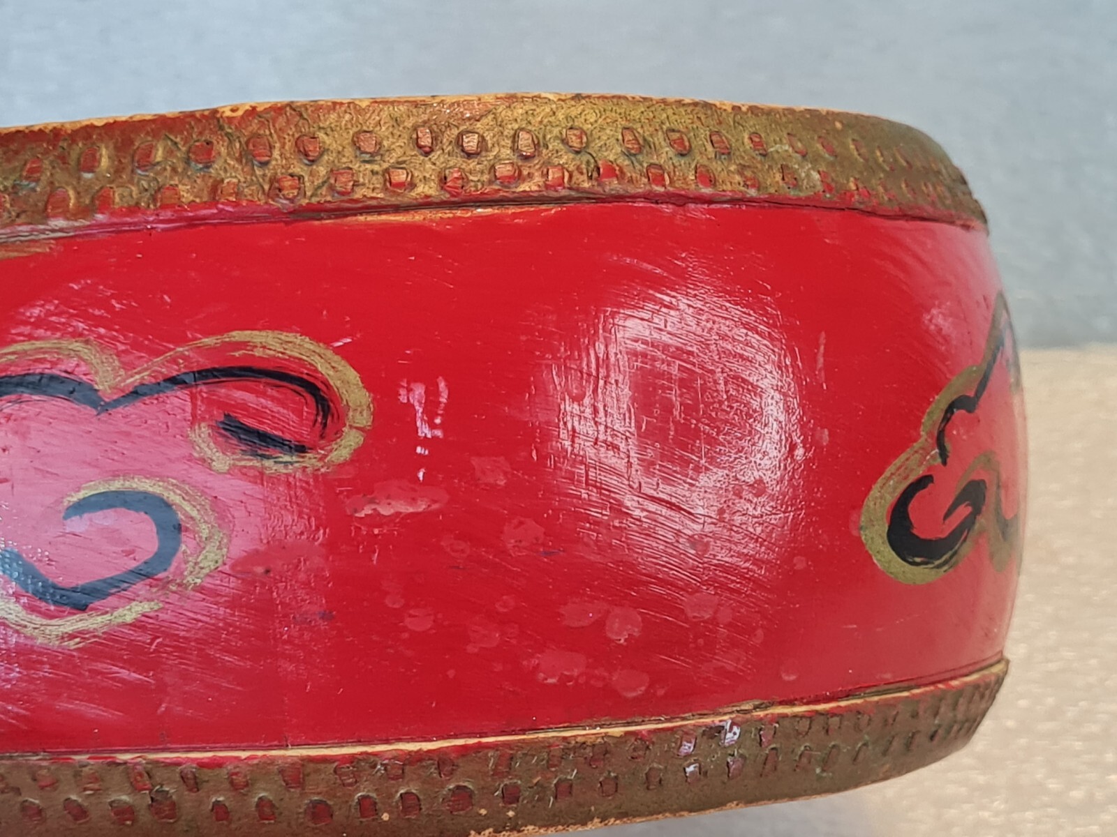 Vintage Kafele Wood & Cow Hide Drum – Chinese / Vietnamese?